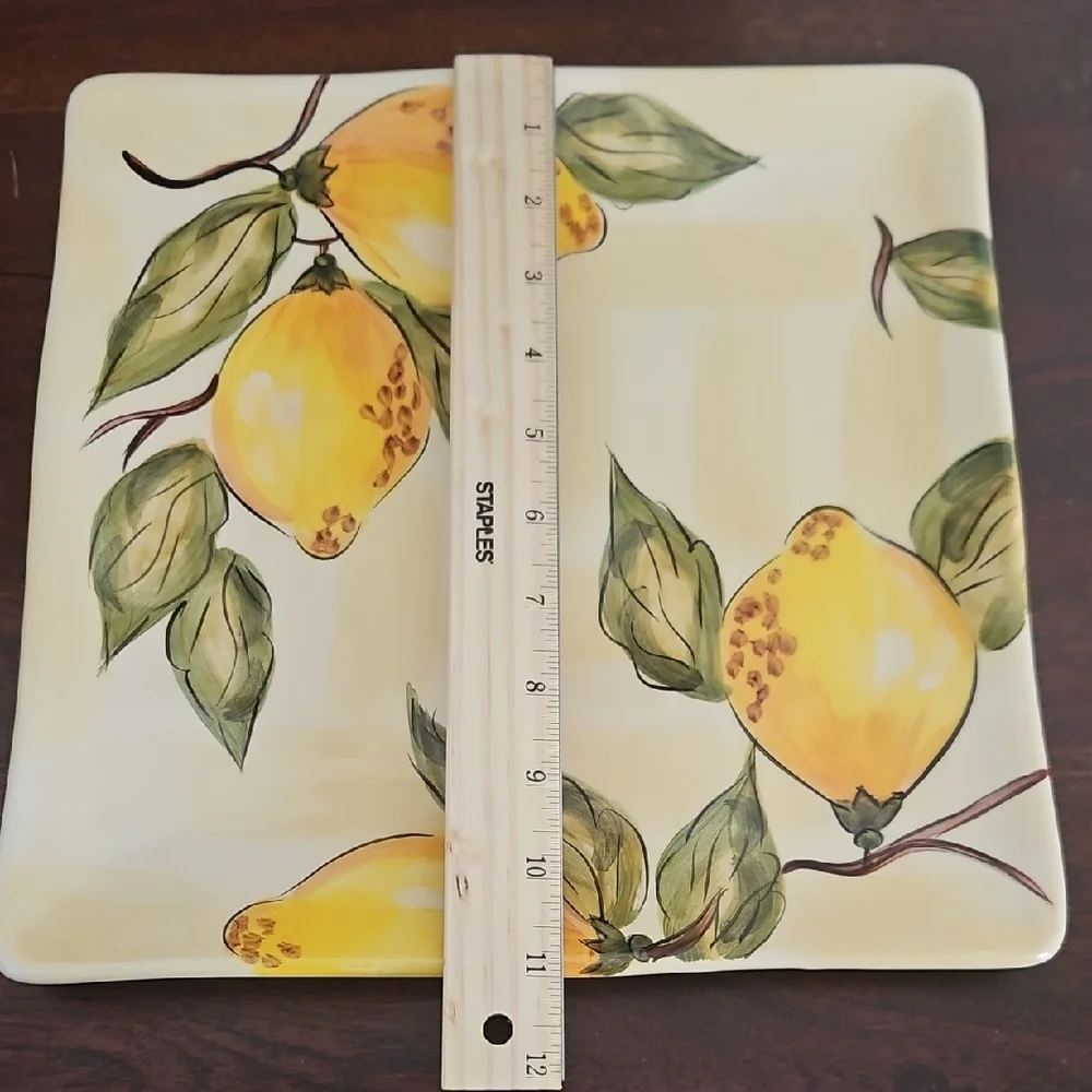 Pier 1 Lemon Orchard Design Square Plate/Platter